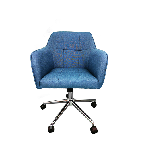 LUXWIN Blue Fabric Upholstered Button Tufted Office Chair
