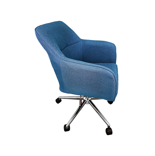 LUXWIN Blue Fabric Upholstered Button Tufted Office Chair