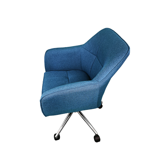 LUXWIN Blue Fabric Upholstered Button Tufted Office Chair