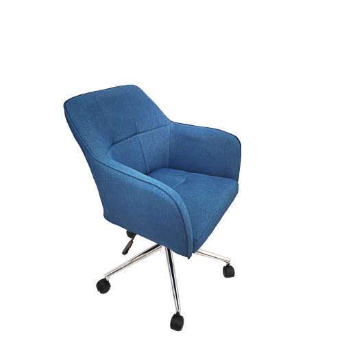 LUXWIN Blue Fabric Upholstered Button Tufted Office Chair