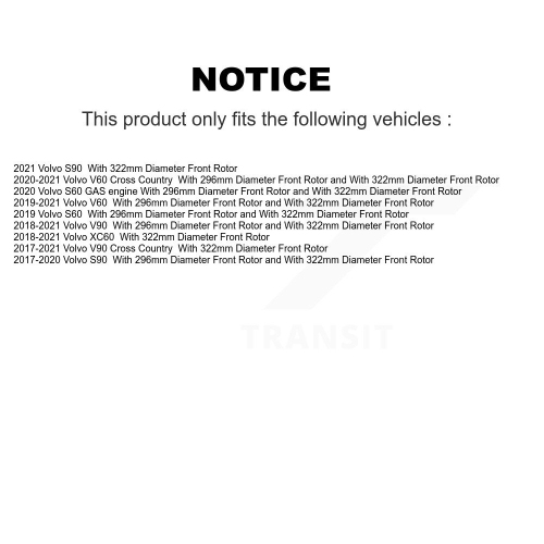 Ceramic Disc Brake Pads TEC-1924 For Volvo XC60 S60 V60 V90 Cross Country S90