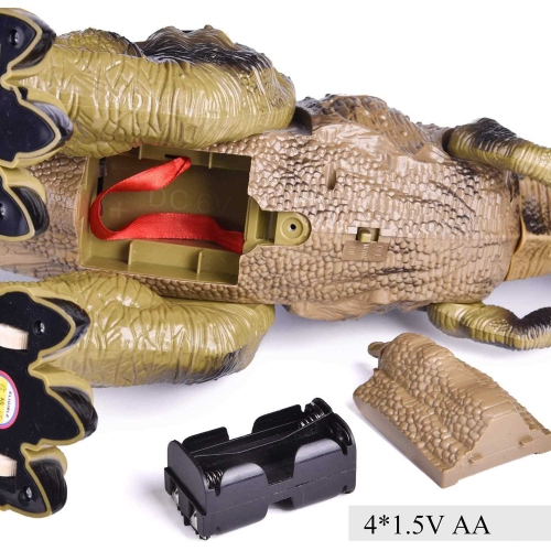 Fun Little Toys F-248 Remote Control Dinosaur Toy for Boys, Realistic 18.5" Large RC Tyrannosaurus Rex Walking & Spray Mist with Glowing Eyes, Dino