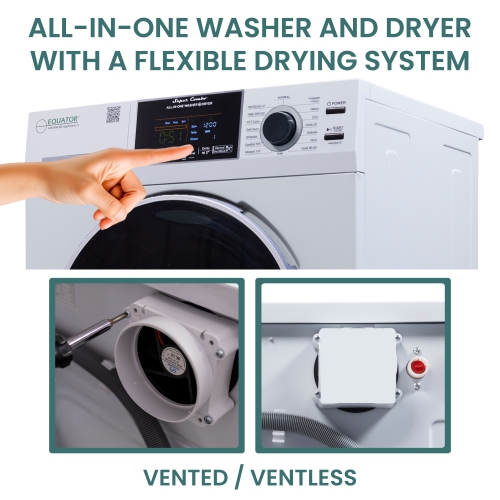 Equator All-in-One Washer Dryer VENTLESS/VENTED PET cycle 1.62cf/15lbs 110V