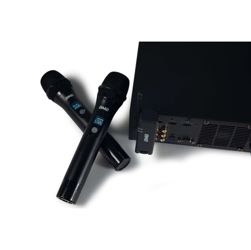 NEW BMB DAR-200HD 4K HDMI ARC Optical Bluetooth Karaoke Amplifier, WH-210 UHF Wireless Microphones, CSJ-08 08" Karaoke Speakers package