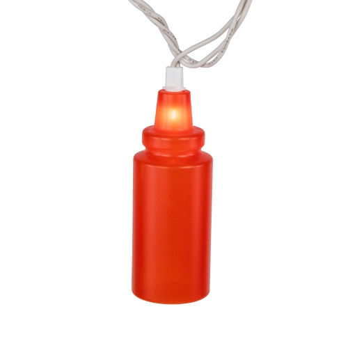 Ketchup and Mustard Squeeze Bottles Patio Light Set - 6' White Wire - 10ct