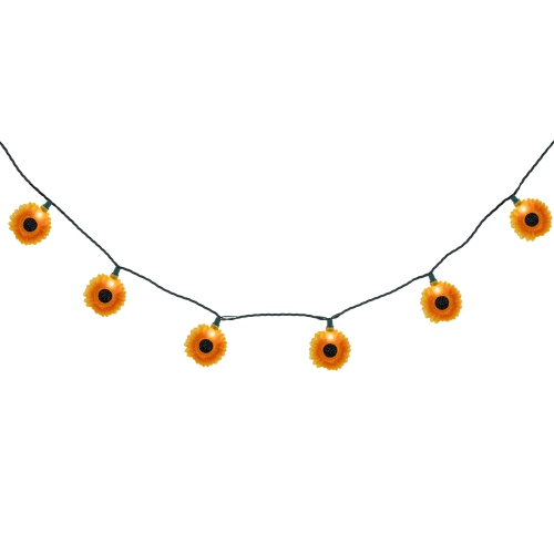 Sunflower Patio Light Set - 6' Green Wire - 10ct