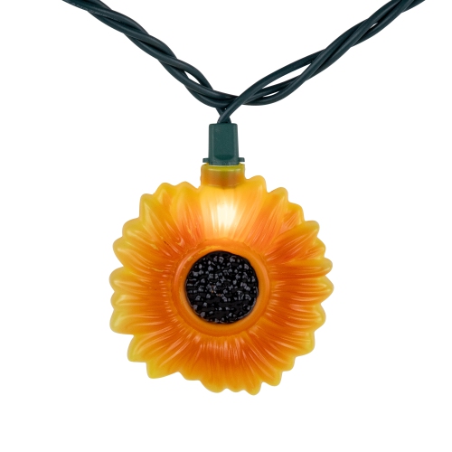 Sunflower Patio Light Set - 6' Green Wire - 10ct