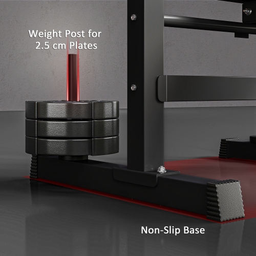 Soozier – Banc de musculation réglable, banc de musculation pliable avec support à haltère et station d’accueil pour gymnase à domicile, banc