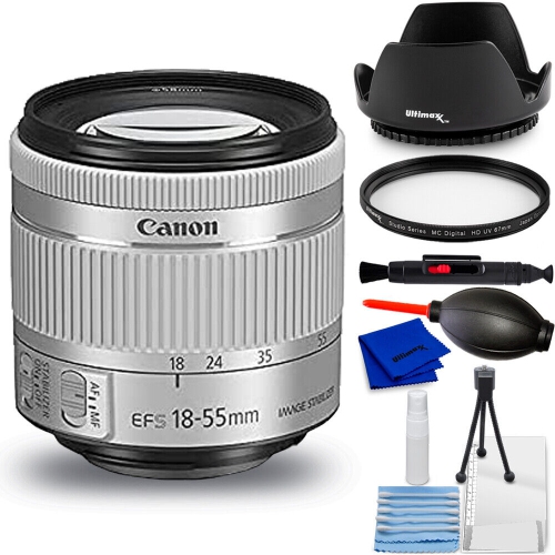 Canon EF-S 18-55mm f/4-5.6 IS STM Lens (White, Open Box) - 7PC