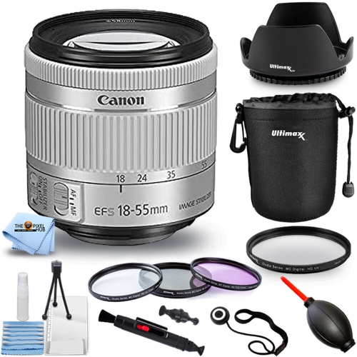 Canon EF-S 18-55mm f/4-5.6 IS STM Lens (White, Open Box) - 10PC