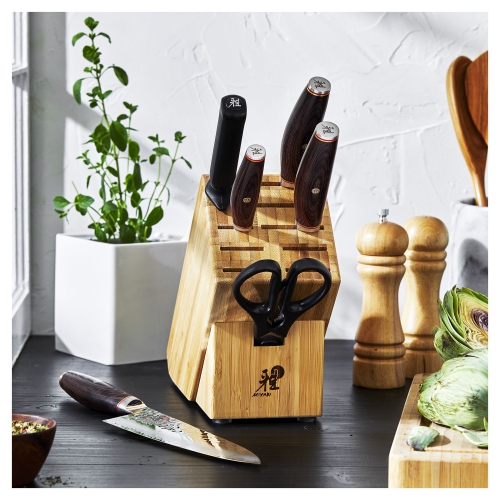 MIYABI 6000 MCT 7 Piece Knife Block Set, Nature
