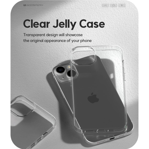TopSave Goospery Pearl Jelly Gel TPU Case For iPhone 15 Plus, Clear