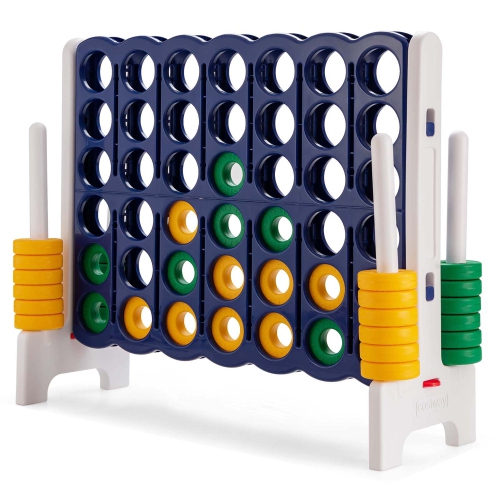 Gymax Jumbo 4-to-Score Game Set Giant 4 in A Row Kids Adults w/ 42 Jumbo Rings