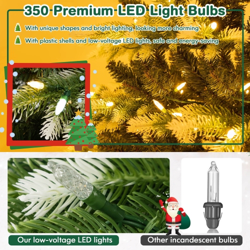 Gymax 6 FT Per-Lit Artificial Christmas Tree Hinged Xmas Tree w/ Quick Power Connector