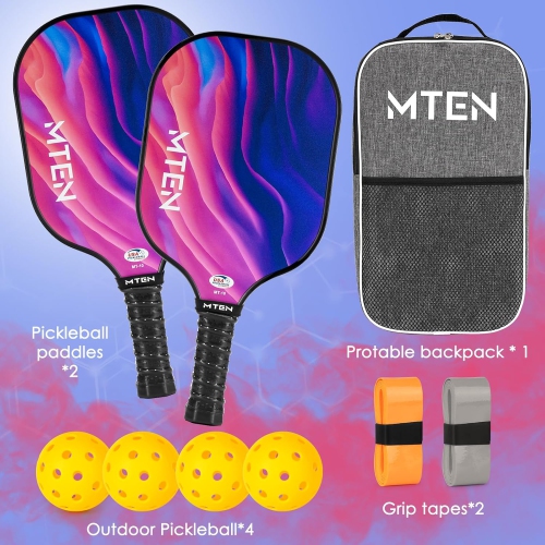 USAPA Approved Fiberglass Pickleball Paddle Set – Lightweight, Durable Rackets for Men & Women – Complete Pickleball Set for Indoor & Outdoor Play