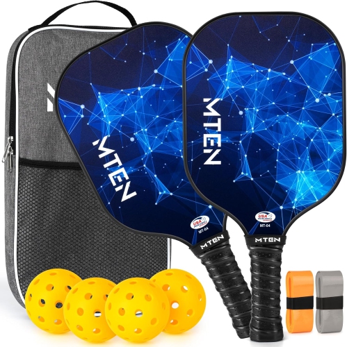 USAPA Approved Fiberglass Pickleball Paddle Set – Lightweight, Durable Rackets for Men & Women – Complete Pickleball Set for Indoor & Outdoor Play