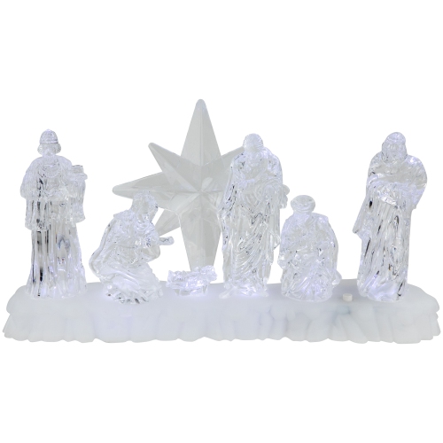 LED Lighted Nativity Scene Acrylic Christmas Decoration - 12.25"