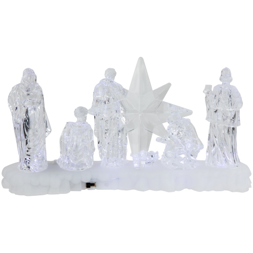 LED Lighted Nativity Scene Acrylic Christmas Decoration - 12.25"
