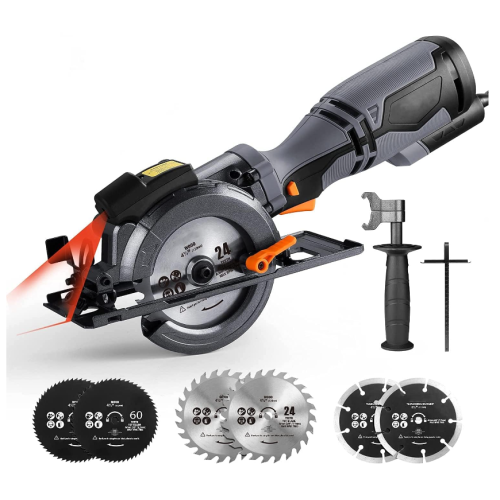 Tacklife Circular Saw, 5.8A 3500RPM, Metal Handle, 6 Blades - TCS115A