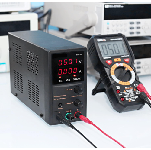 Tacklife 0V 5A Adjustable Switching Regulated with 4 Digits Display, Course and Fine Adjustments(00.01V, 0.001A), Data Hold - 110V/115CM Alligator