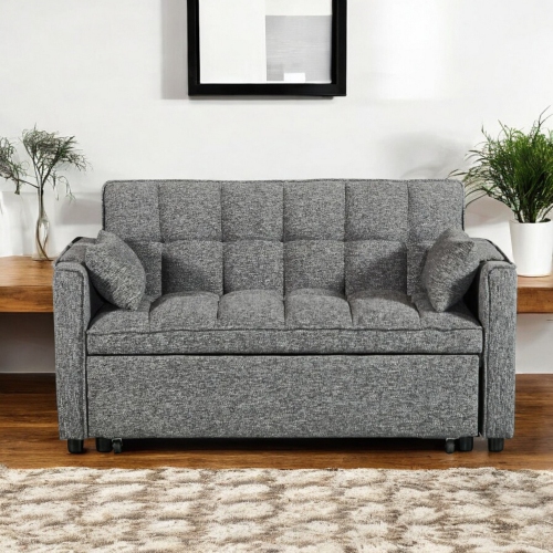 Cosmic Homes Aspire Fabric Upholstered Sofa Bed With Built-In USB Charging Ports - Grey