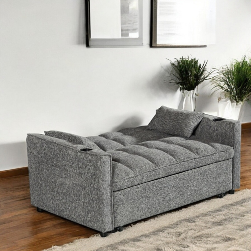 Cosmic Homes Aspire Fabric Upholstered Sofa Bed With Built-In USB Charging Ports - Grey