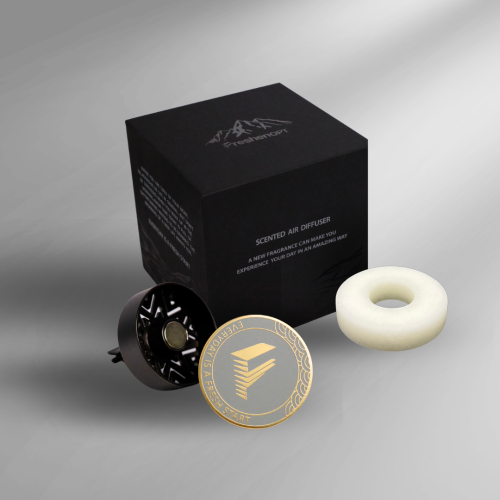 FRESHENOPT  Car Aroma Diffuser Vent Clip, Scented Air Diffuser, Car Decoration (Greyish X Gold) In Blue