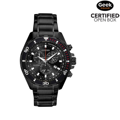 Open Box Citizen Sport Casual 44mm Men s Solar Powered Chronograph Sport Watch Black Best Buy Canada