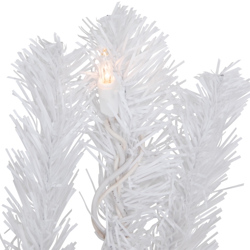 Pre-lit Snow White Artificial Christmas Garland - 9' x 12" - Clear Lights