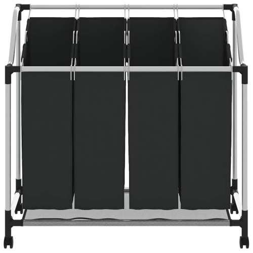 Laundry sorter with 4 bags black grey