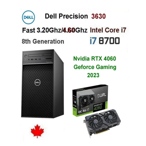 Refurbished (Good) Dell RTX-4060 Precision i7-8700 Gaming PC(Fast