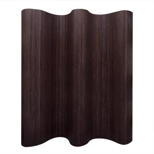 vidaXL Room Divider Bamboo Dark Brown 250x165 cm