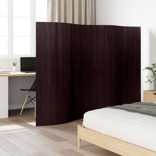 vidaXL Room Divider Bamboo Dark Brown 250x165 cm
