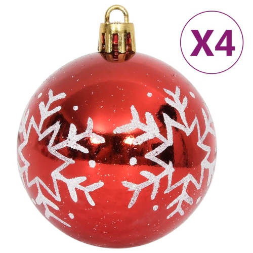Ensemble de boules de Noël 64 pièces rouge et blanc de vidaXL