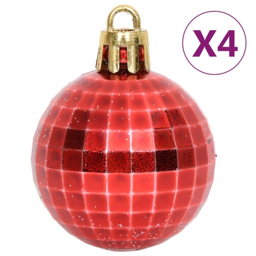 Ensemble de boules de Noël 64 pièces rouge et blanc de vidaXL