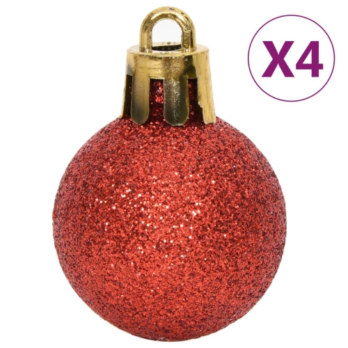 Ensemble de boules de Noël 64 pièces rouge et blanc de vidaXL