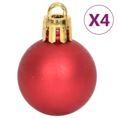 Ensemble de boules de Noël 64 pièces rouge et blanc de vidaXL
