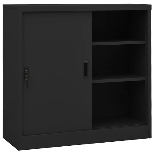 vidaXL Sliding Door Cabinet with Planter Box Anthracite Steel