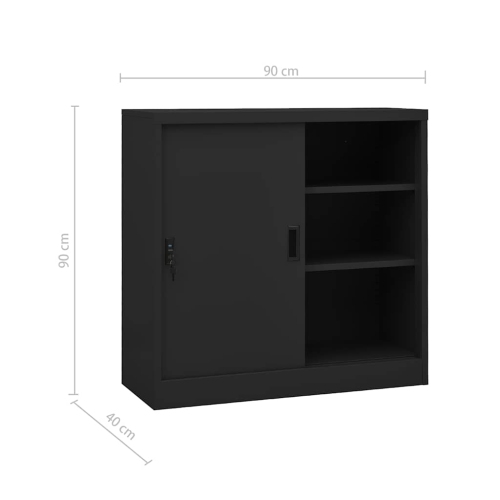 vidaXL Sliding Door Cabinet with Planter Box Anthracite Steel