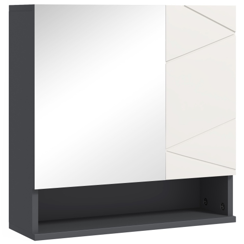 KLEANKIN  Medicine Cabinet, Wall Mounted Bathroom Mirror Cabinet With Mirrored Door, Adjustable Shelf And Soft Close Mechanism, Light In Grey