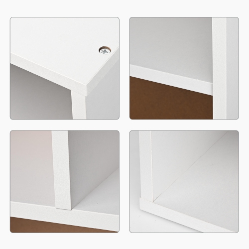 7-Cube Open Shelf Bookcase in White, Simple Style Book Organizer Storage Bookshelf for Living Room ,Office and Bedroom