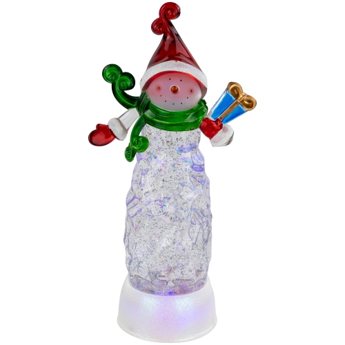 LED Lighted Acrylic Snowman Christmas Snow Globe - 11.5"