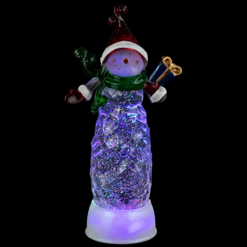 LED Lighted Acrylic Snowman Christmas Snow Globe - 11.5"