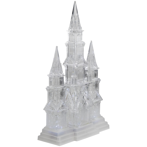 LED Lighted Winter Church Acrylic Christmas Decoration - 17.5"