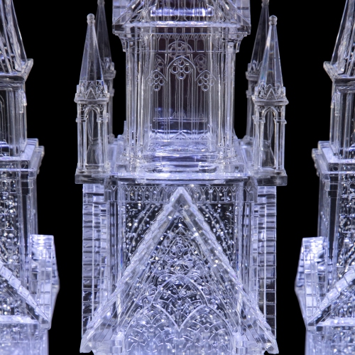 LED Lighted Winter Church Acrylic Christmas Decoration - 17.5"