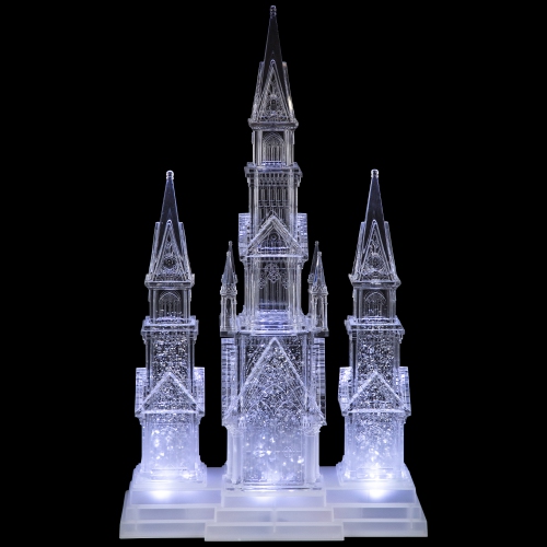 LED Lighted Winter Church Acrylic Christmas Decoration - 17.5"