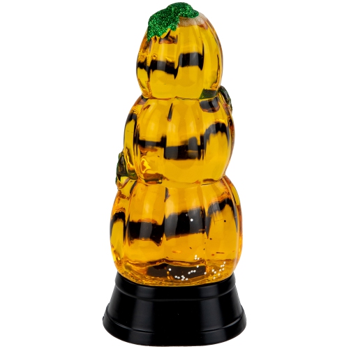 LED Lighted Stacked Jack O' Lanterns Halloween Snow Globe - 6.5"
