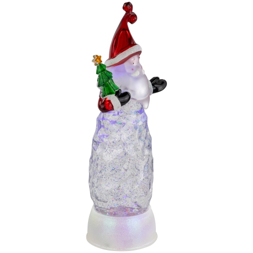 LED Lighted Santa Acrylic Christmas Snow Globe - 12"
