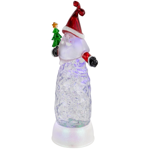 LED Lighted Santa Acrylic Christmas Snow Globe - 12"