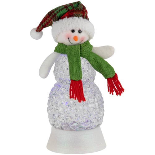 LED Lighted Acrylic Snowman Christmas Snow Globe - 11"